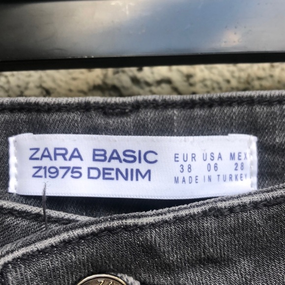 Zara Basic Z1975 Grey Floral Print Skinny Jeans - Picture 7 of 9